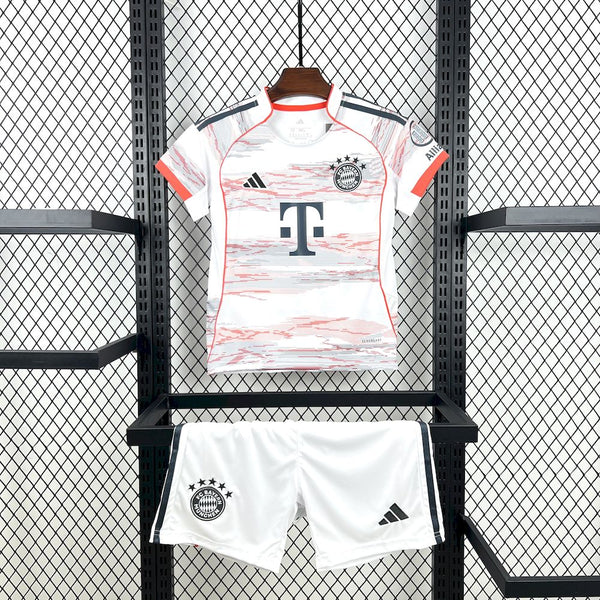 Kit Infantil Bayern De Munique Away 25/26 Camisa + Shorts Adidas Unissex - Branca