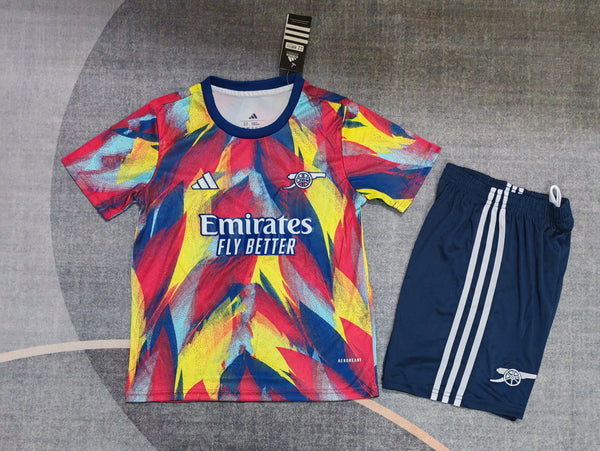 Kit Infantil Arsenal Pré Jogo 25/26 Camisa + Shorts Adidas Unissex - Colorido