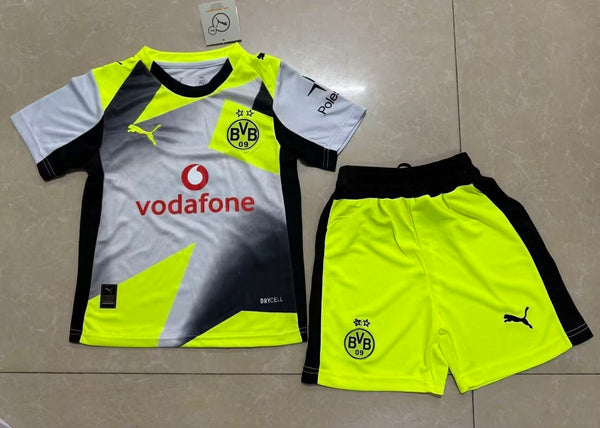 Kit Infantil Borussia Dortmund Goleiro 25/26 Puma Unissex - Cinza e Amarela