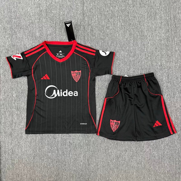 Kit Infantil Sevilla Third 25/26 Unissex Castore - Preto