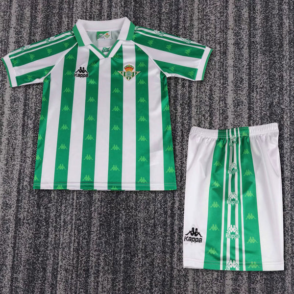Kit Infantil Real Betis Home Retro 1995/96 Unissex Kappa - Verde e Branca