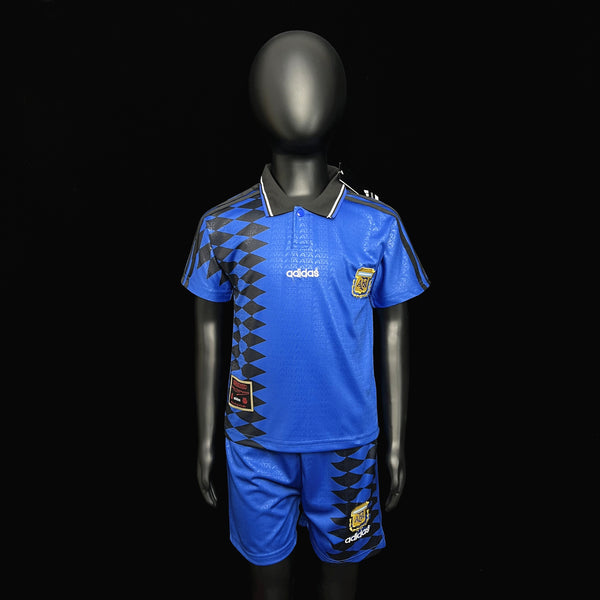 Kit Infantil Argentina Retro 1994 Adidas Masculina - Azul e Preto