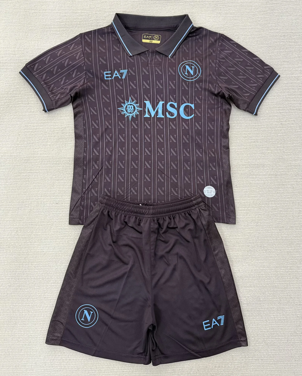 Kit Infantil Napoli Third 25/26 Unissex EA7 - Preto