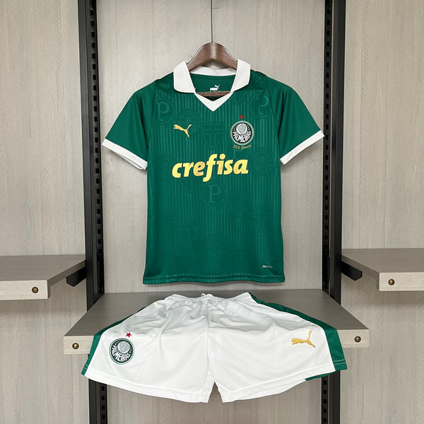 Kit Infantil Palmeiras Home 24/25 Camisa + Shorts Puma Unissex - Verde