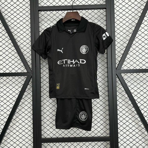 Kit Infantil Manchester City Third 25/26 Unissex Puma - Preto