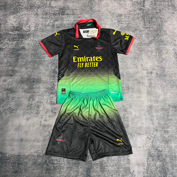 Kit Infantil Milan Edição Especial 24/25 Unissex Puma - Preto e Verde