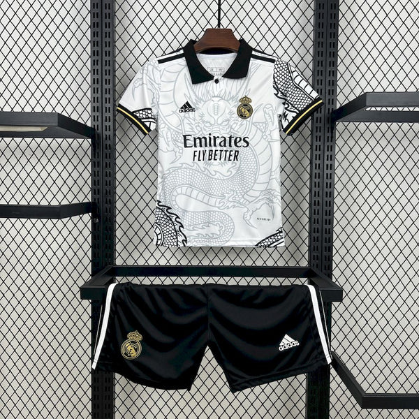Kit Infantil Real Madrid Edição Especial Dragão 23/24 Adidas Masculina - Branco