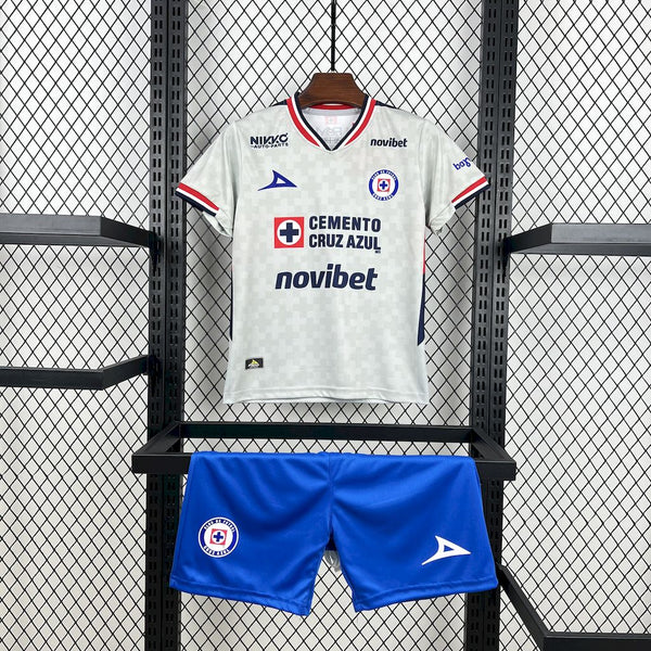 Kit Infantil Cruz Azul Away 25/26 Pirma Unissex Masculina - Branco