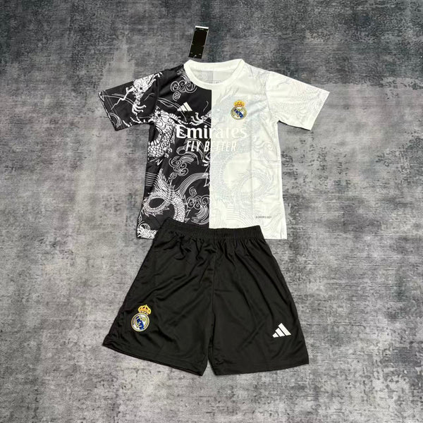 Kit Infantil Real Madrid Edição Especial Dragão 25/26 Adidas Masculina - Preto e Branco