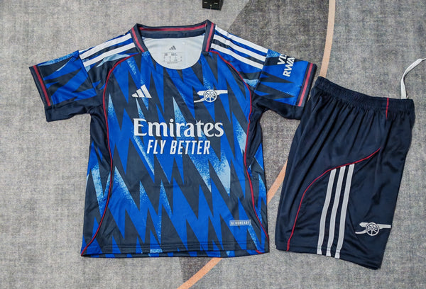 Kit Infantil Arsenal Pré Jogo 25/26 Camisa + Shorts Adidas Unissex - Azul
