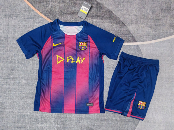 Kit Infantil Barcelona Home 25/26 Camisa + Shorts Adidas Unissex - Grená