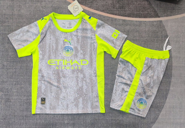 Kit Infantil Manchester City Fourth 25/26 Unissex Puma - Cinza