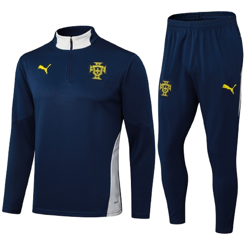 Kit Treino Agasalho + Calça Portugal Unissex - Azul Escuro