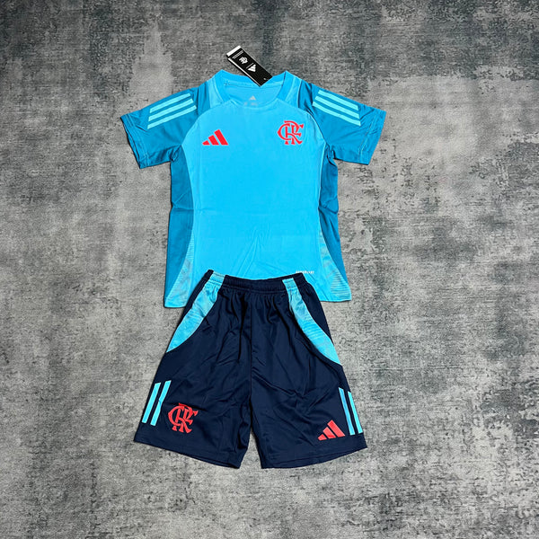 Kit Infantil Flamengo Treino 25/26 Adidas Unissex - Azul Claro