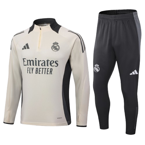 Kit Treino Agasalho + Calça Real Madrid Unissex - Bege