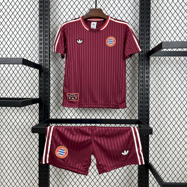 Kit Infantil Bayern De Munique Edição Especial 25/26 Camisa + Shorts Adidas Unissex - Vermelho