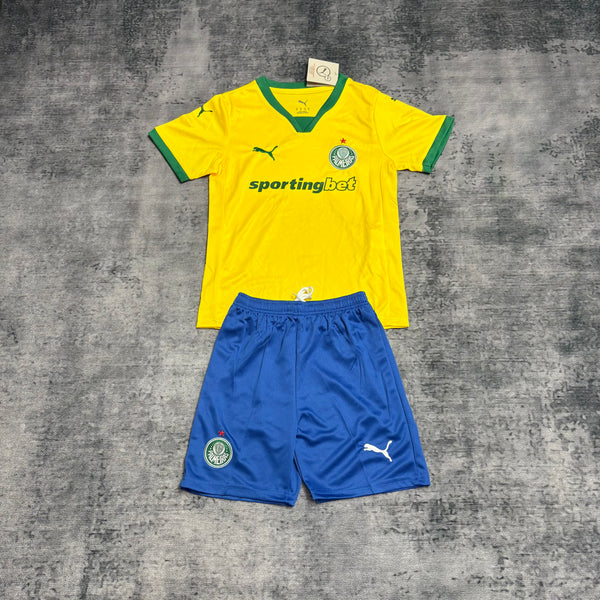 Kit Infantil Palmeiras Third 25/26 Camisa + Shorts Puma Unissex - Amarelo