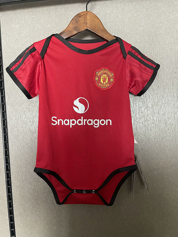 Body Bebê Infantil Manchester United Home 24/25 Unissex - Vermelho
