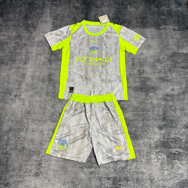 Kit Infantil Manchester City Fourth 25/26 Unissex Puma - Cinza