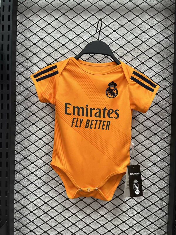 Body Bebê Infantil Real Madrid Away 24/25 Unissex - Laranja