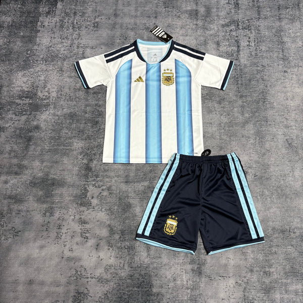 Kit Infantil Argentina Home 25/26 Adidas Masculina - Azul e Branca