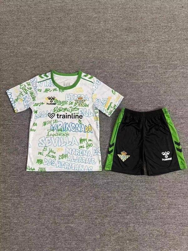 Kit Infantil Real Betis Pré Jogo 25/26 Unissex Hummel - Branca  Verde