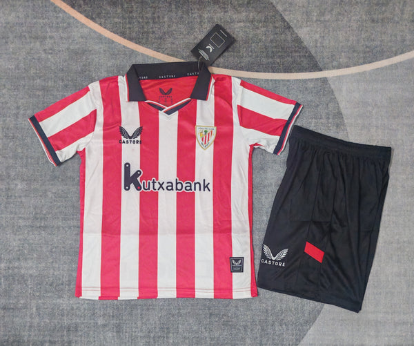 Kit Infantil Athletic Bilbao Home 25/26 Castore Unissex - Vermelho e Branco
