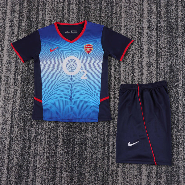 Kit Infantil Arsenal Away Third 02/03 Camisa + Shorts Nike Unissex - Azul