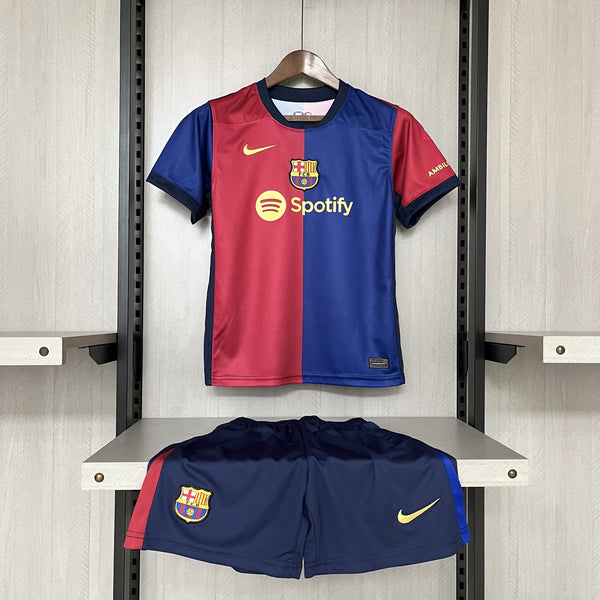 Kit Infantil Barcelona Home 24/25 Camisa + Shorts Nike Unissex - Grená
