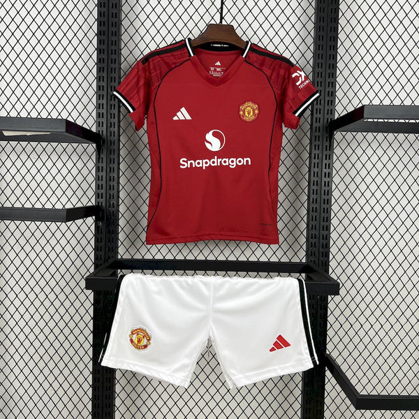 Kit infantil Manchester United Home 25/26 Unissex Adidas - Vermelho
