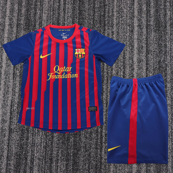 Kit Infantil Barcelona Retrô Home 2012 Camisa + Shorts Nike Unissex - Grená