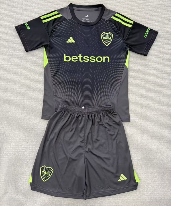 Kit Infantil Boca JRS Goleiro 25/26 Adidas Unissex - Cinza Escuro