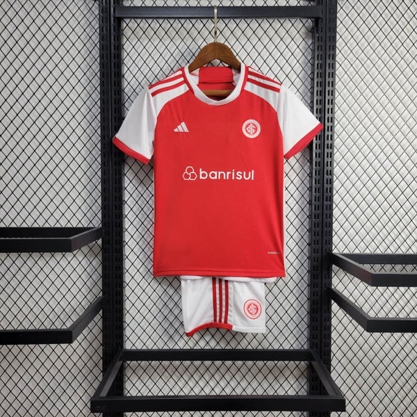 Kit Infantil Internacional Home 24/25  Adidas Unissex - Vermelho e Branco