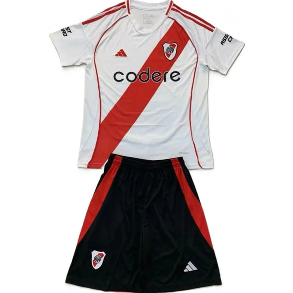 Kit Infantil River Plate Home 24/25 Adidas Unissex - Branco e Vermelho