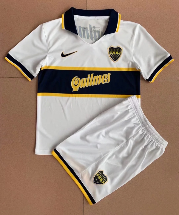 Kit Infantil Boca Jrs Away Retro 96/97 Nike Unissex - Branco